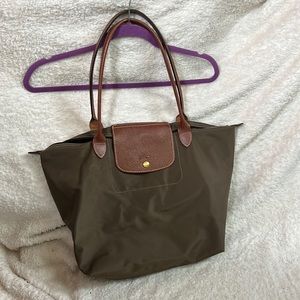 Longchamp Large Le Pliage Tote - dark olive green